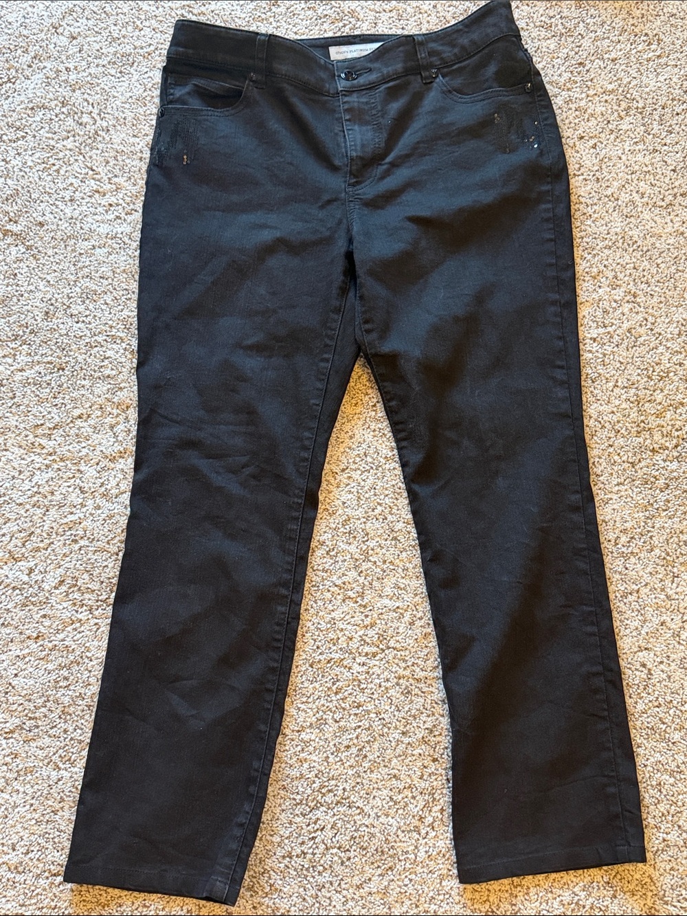Chicos ‘s Platinum Black Jeans with Sequins